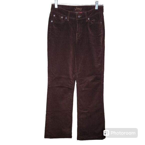 Jag Stretch Straight Leg Brown Corduroy Pants Size 4 - Picture 1 of 5